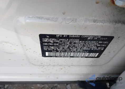 2018 Subaru Forester 2.5I Limited from USA, damaged, VIN JF2SJARC4JH516732